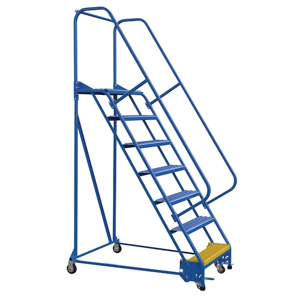 100 H Steel PW Ladder, Grip Strut, 7 Step, 7 in Steps